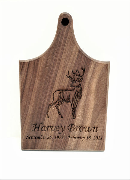 Personalized Hand Made Deer Buck Wooden Cheese Board, Custom Text Wood Cheese Board