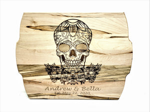 Personalized Custom Sugar Skull Wood Cutting Board