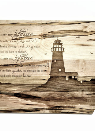 Personalized Custom Lighthouse Wood Cutting Board