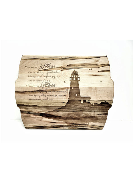 Lighthouse Cutting Board Add Text, Personalized Custom Wooden Laser Engraved