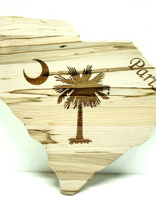 Personalizatized South Carolina Palmetto Tree Crescent Moon Cutting Board, SC Cutting Board, SC Gift