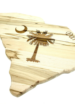 Personalizatized South Carolina Palmetto Tree Crescent Moon Cutting Board, SC Cutting Board, SC Gift