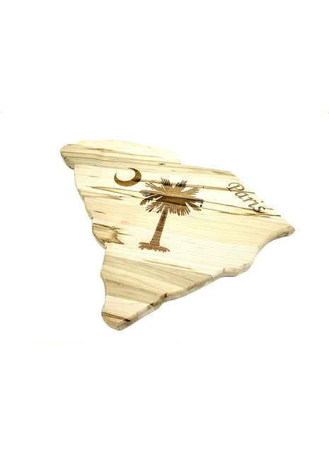 South Carolina Palmetto Tree Cutting Board Add Text, Personalized Handmade Custom SC Cutting Board, SC Gift