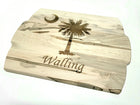 Personalized Custom Palmetto Tree Crescent Moon Cutting Board