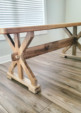 Handmade Rustic Modern Farmhouse Kitchen Table, Farmhouse Dining Table, Barn Style Weathered Wood Table