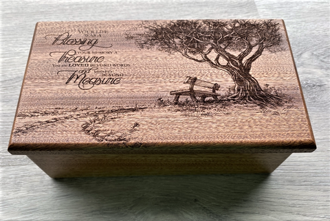 Personalized Park Bench Memorial Electronic Music Box