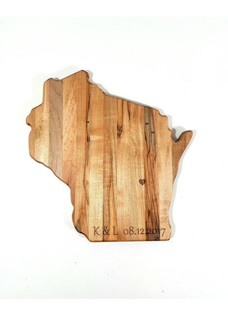 Wisconsin State Cutting Board, Add Text, Personalized Handmade Custom WI Cutting Board, WI Gift