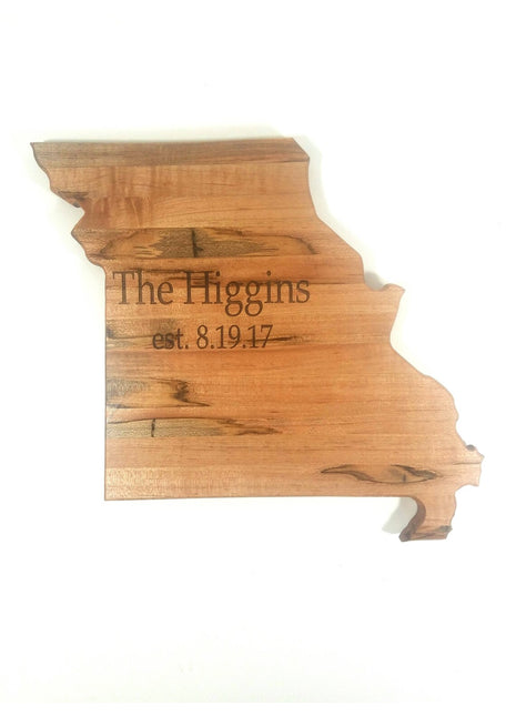 Missouri Wooden State Cutting Board, Add Text, Personalized Handmade Custom  MO Cutting Board, MO Gift