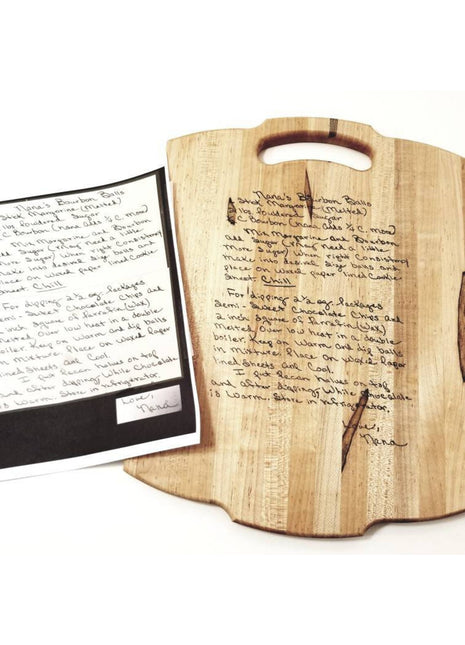 Handwritten Recipe Cutting Board, Family Recipe Cutting Board, Engraved in Original Handwriting