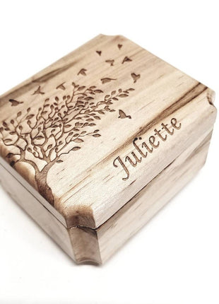 Engraved Handmade Personalized Mini Tree with Birds Urn, Small Urn, Sharable Urn, Pocket Urn, Rememberance Urn