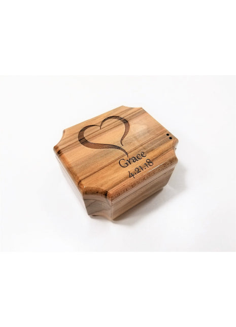 Heart Mini Urn Add Text, Small Shareable Urn, Infant Urn Personalized Handmade Custom Laser Engraved