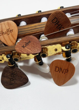 Personalized Custom Text Handmade Wooden Guitar Pick, Custom Wood Guitar Plectrum