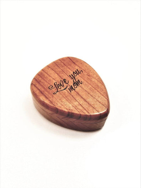 Custom Engraved Handmade Wood Guitar Pick Box Custom Text, Wood Guitar Picks, Wood Pick Case