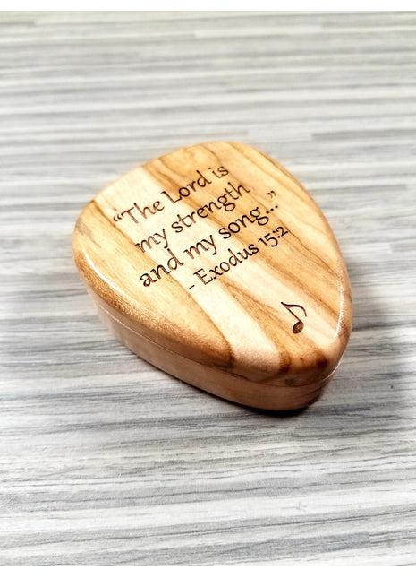 Bible Verse Text Pick Box Add Text, Custom Laser Engraved Handmade Pick Box