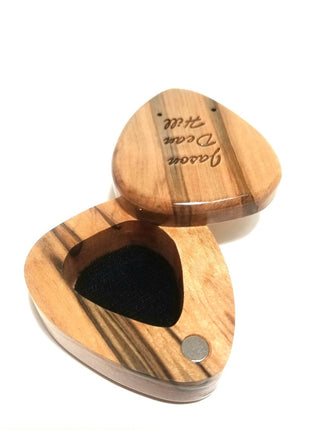 Custom Engraved Handmade Wood Guitar Pick Box Anchor Design, Wood Guitar Picks, Wood Pick Case