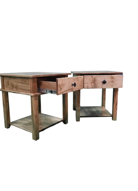 Handmade Hardwood End Tables, Rustic Farmhouse End Tables