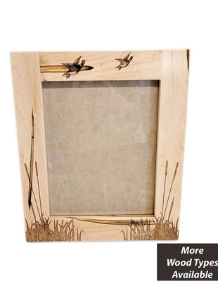 Personalized 8x10 Wooden Ducks Picture Frame Add Your Name, Rustic Duck Hunting Picture Frame