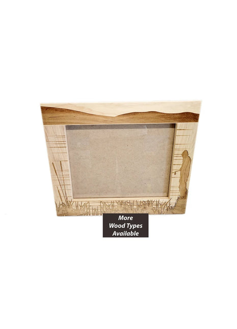 Fishing Wooden Picture Frame 8"x10" Add Text, Personalized Custom Laser Engraved