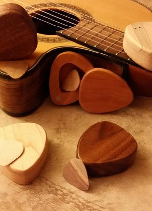 Handmade Wood Guitar Pick Box, Wood Guitar Picks, Wood Pick Case