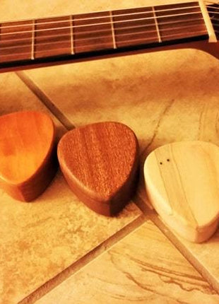 Handmade Wood Guitar Pick Box, Wood Guitar Picks, Wood Pick Case